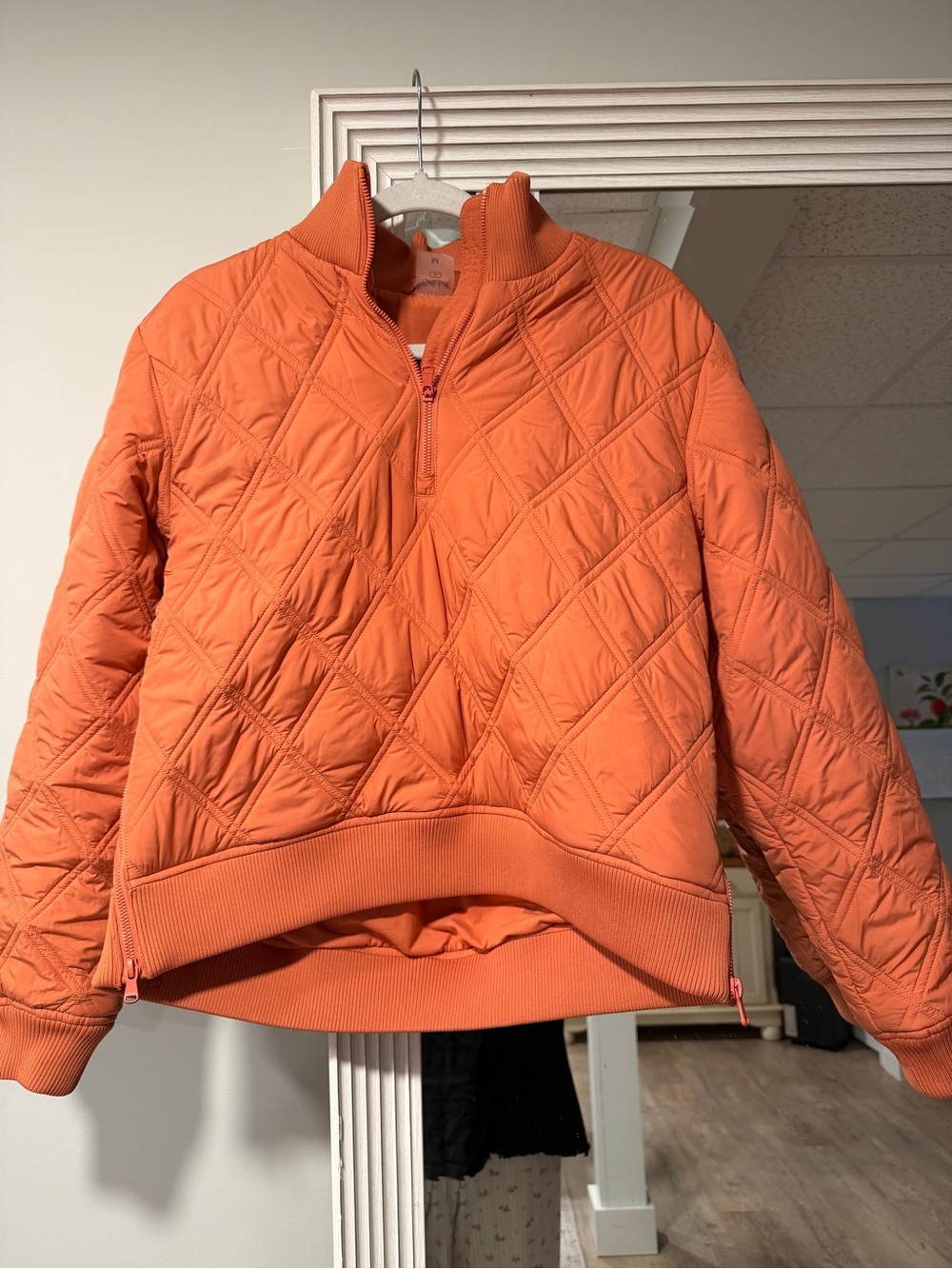 CALIA by Carrie Underwood Quilted Half-Zip Puffer in Orange